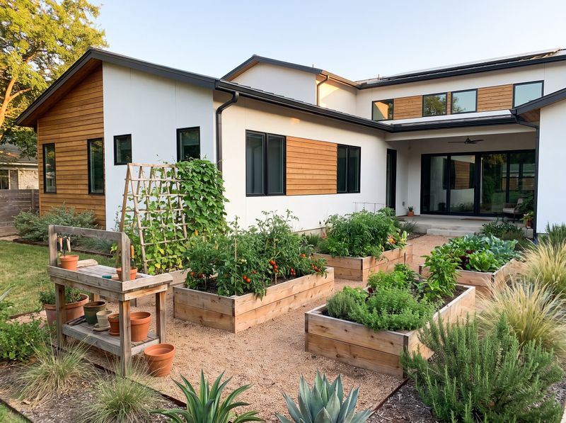 Timber Raised Beds with Climbing Trellis
