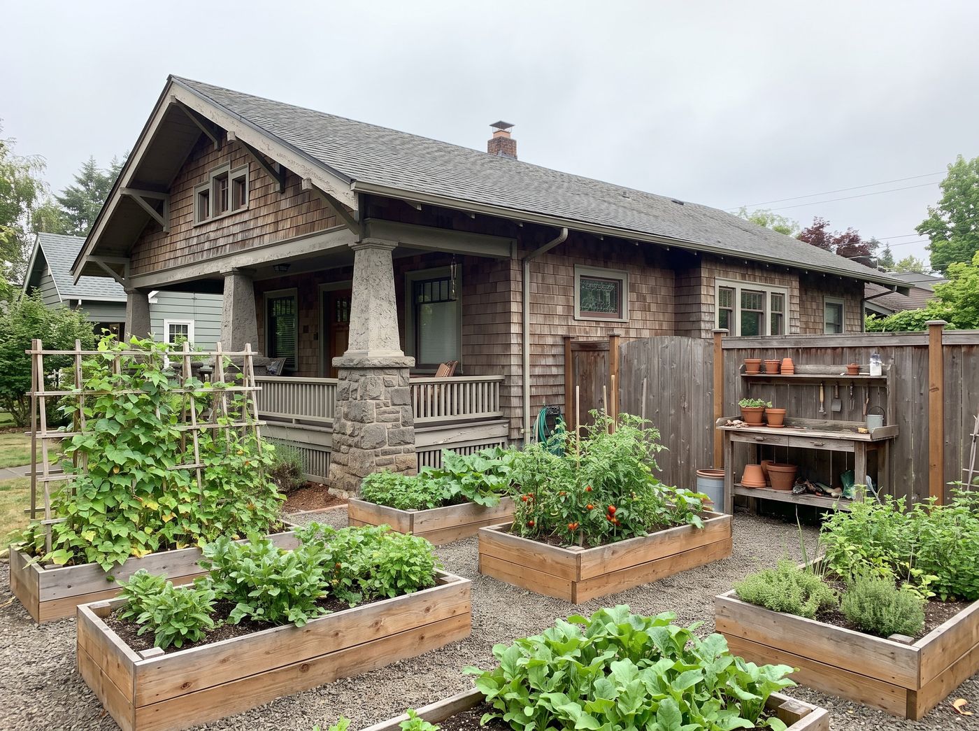 Vegetable Garden with Timber Raised Beds