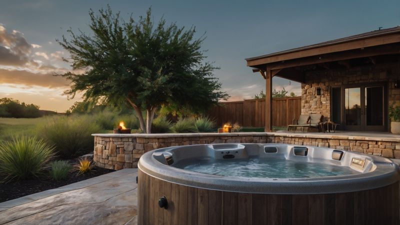 Stone-Clad Spa at Dusk