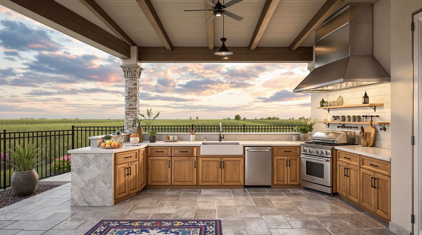 Farmhouse Sink Kitchen with Open Field Views