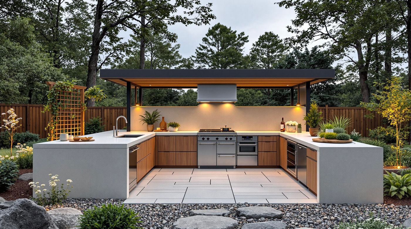 Modern Kitchen with Vertical Sun Screens