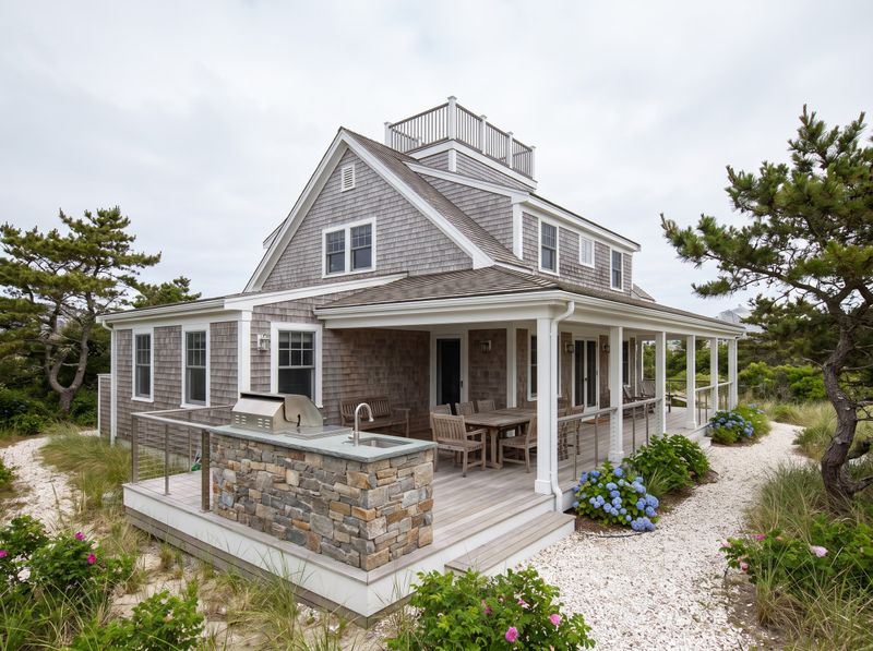 Beach House Deck with Stone Grill Station