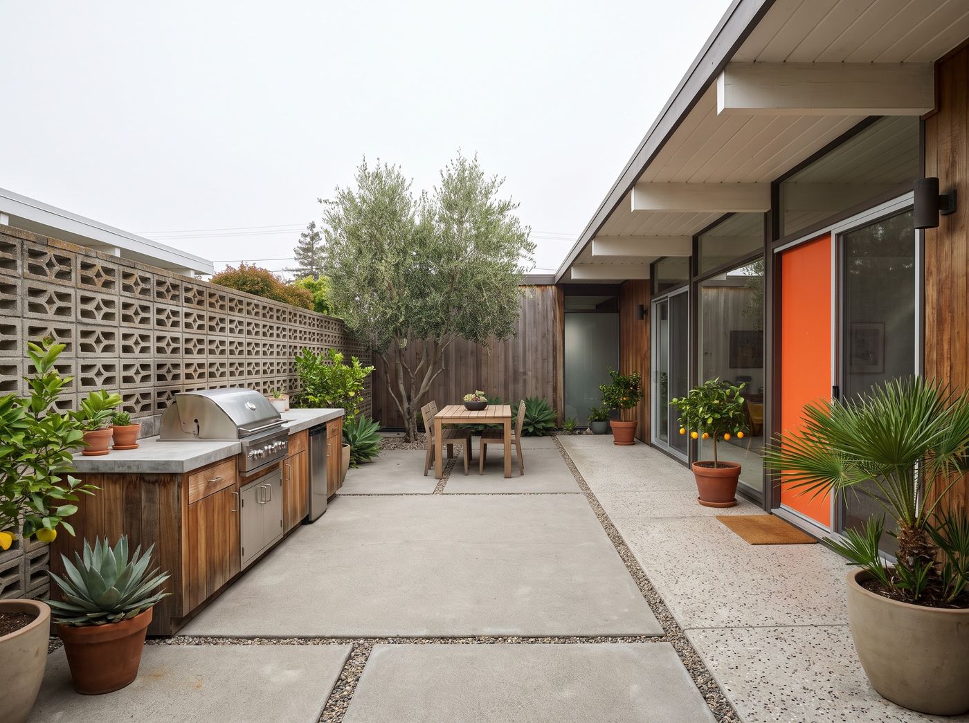 Breeze Block Patio with Grill Station