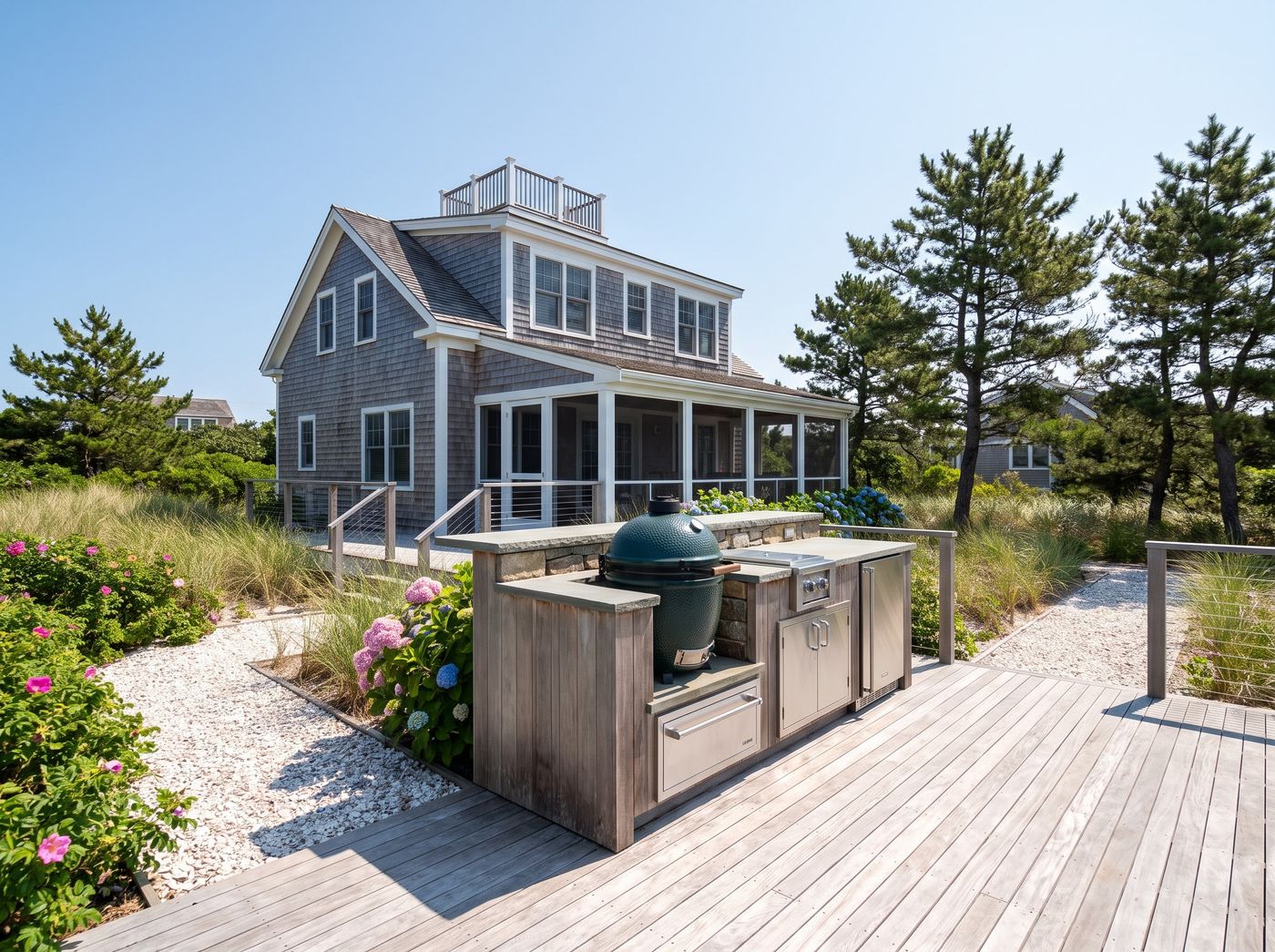 Outdoor Kitchen Island with Kamado Grill