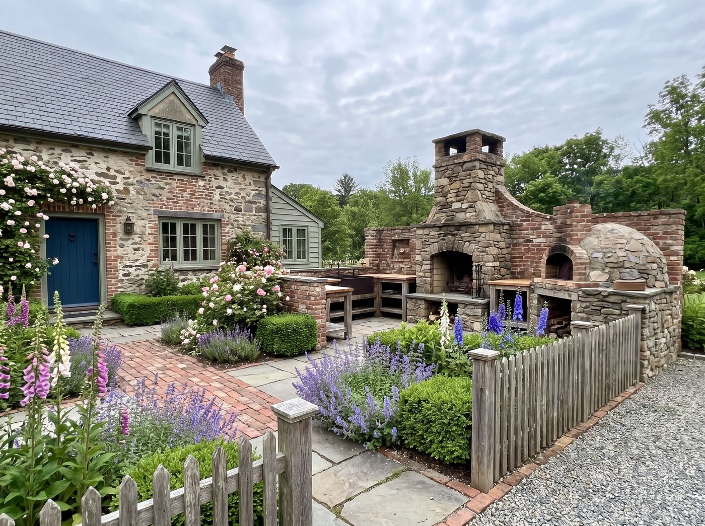 Stone Fireplace and Outdoor Pizza Oven