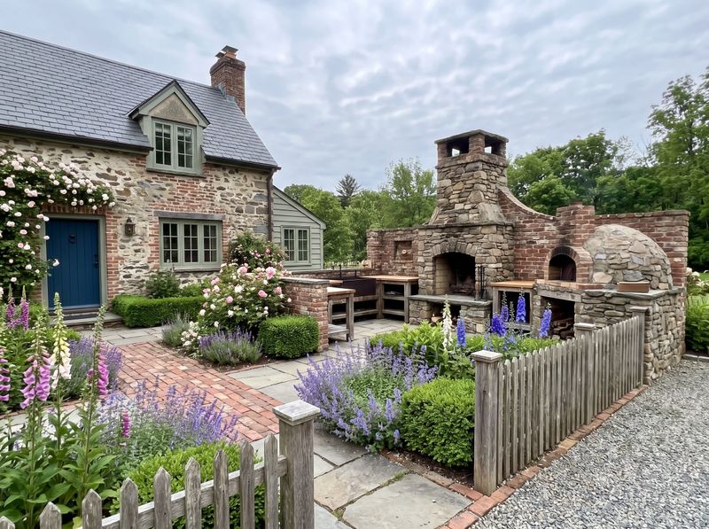 Stone Fireplace and Outdoor Pizza Oven
