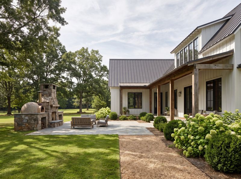 Stone Pizza Oven and Fireplace Patio
