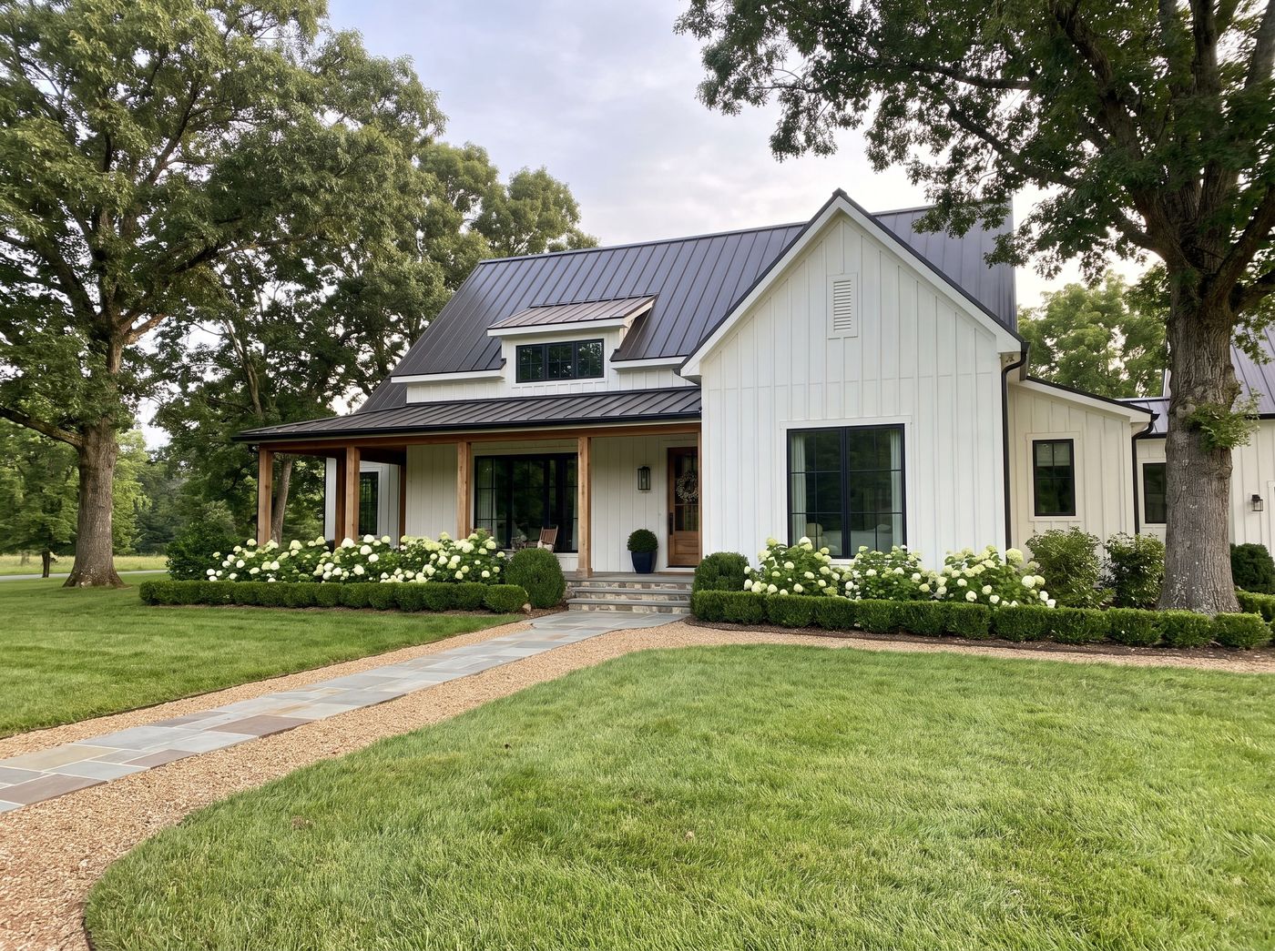 Bluestone Walkway to Modern Farmhouse