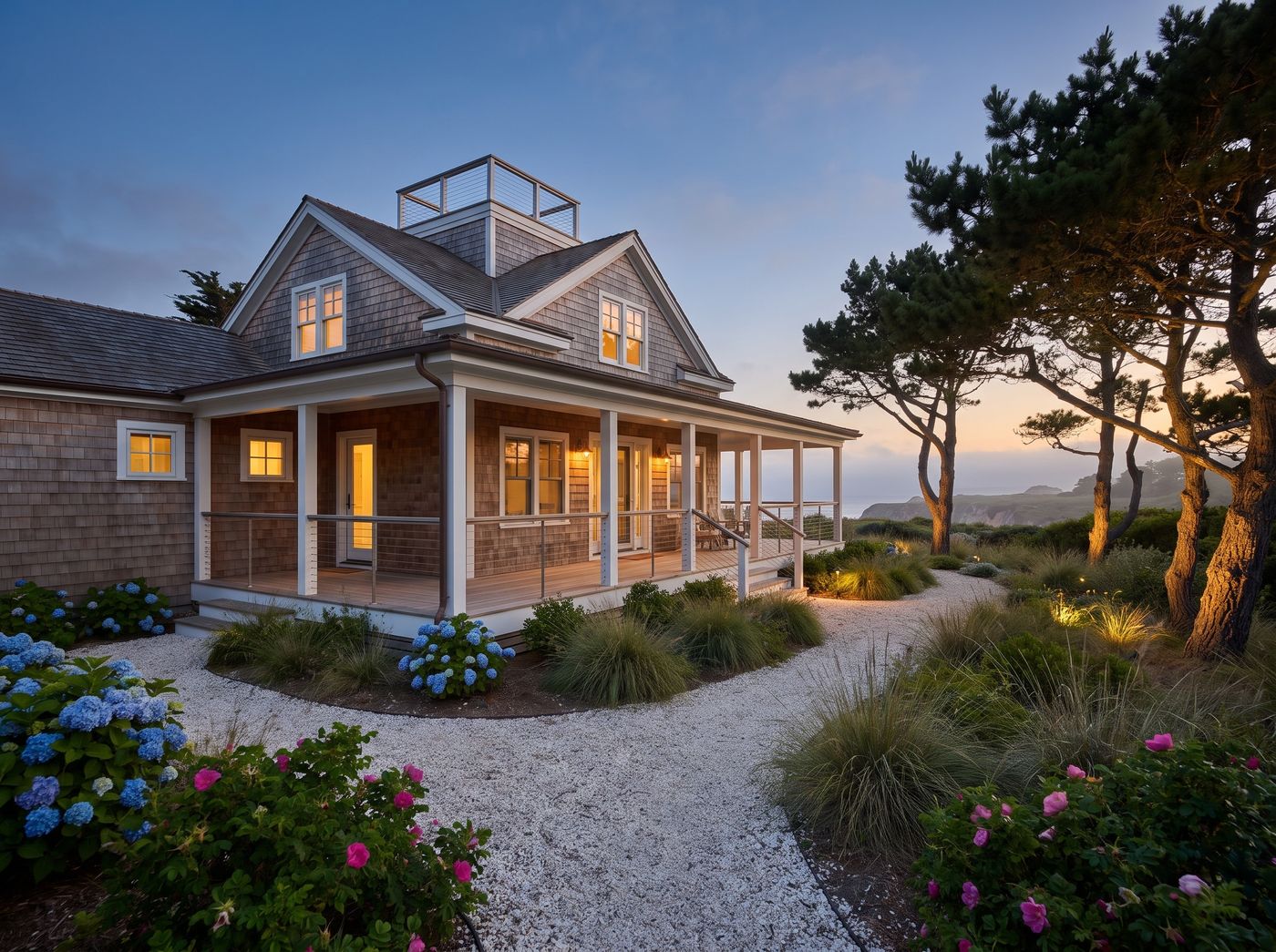 Coastal Beach House with Gravel Path