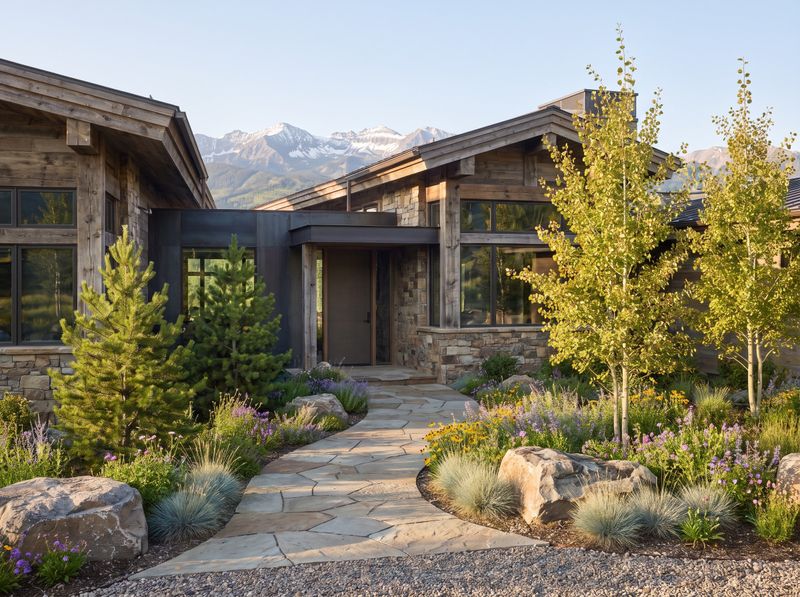 Flagstone Walkway Leading to Mountain Home