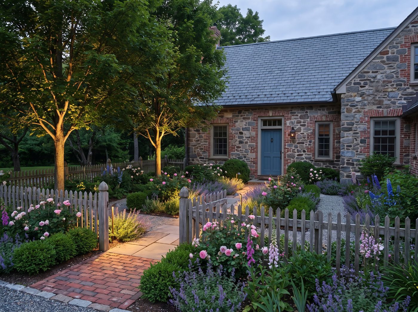 Stone Cottage with Blooming Front Garden