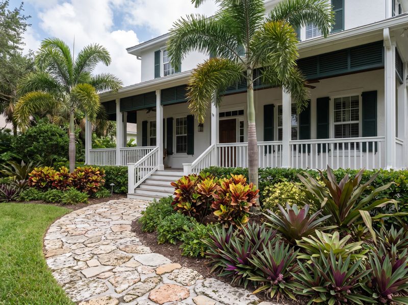 Stone Path Flanked by Palms