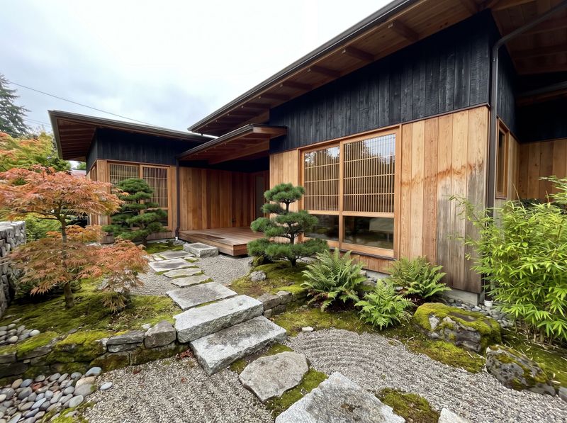 Stone Walkway Across Raked Gravel Garden