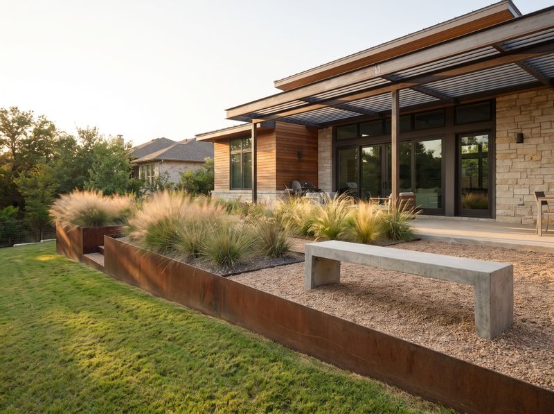 Terraced Gravel Garden with Corten Edging