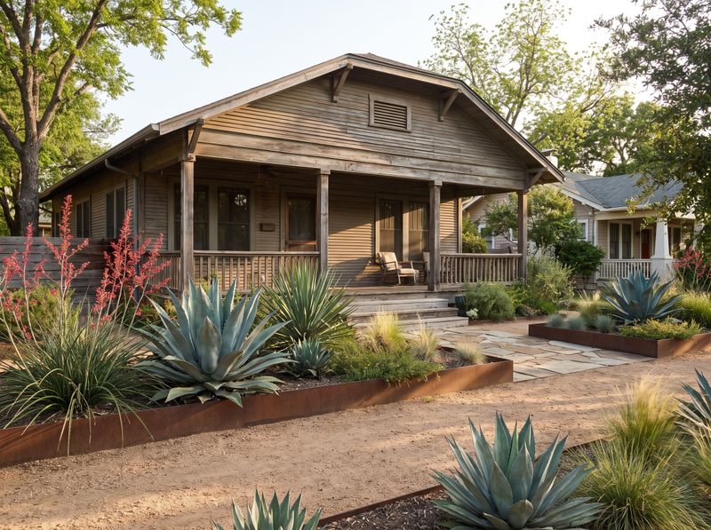 Xeriscape Front Yard with Agave Beds