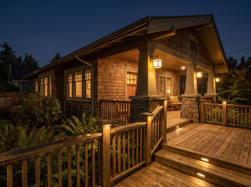 Illuminated Timber Deck and Craftsman Porch