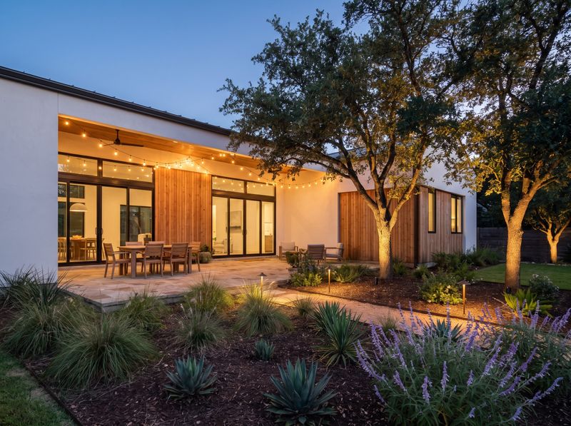 Paved Dining Terrace with Tree Uplighting