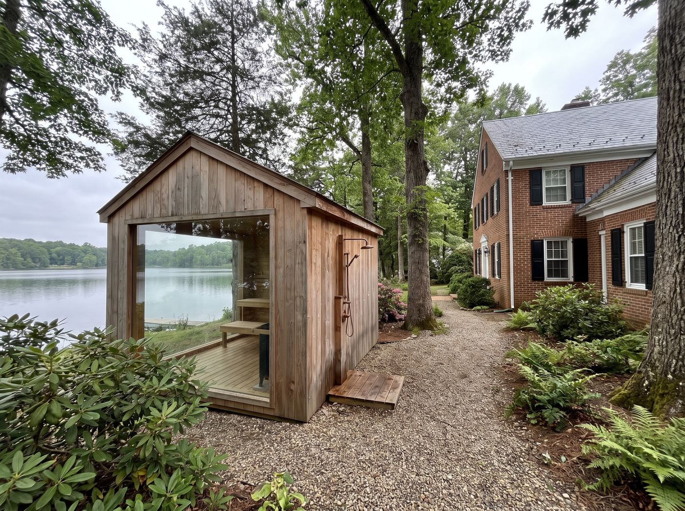 Cedar Sauna Cabin with Outdoor Shower