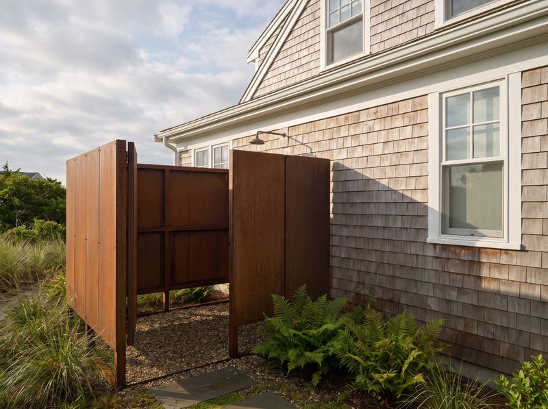 Corten Steel Outdoor Shower Enclosure