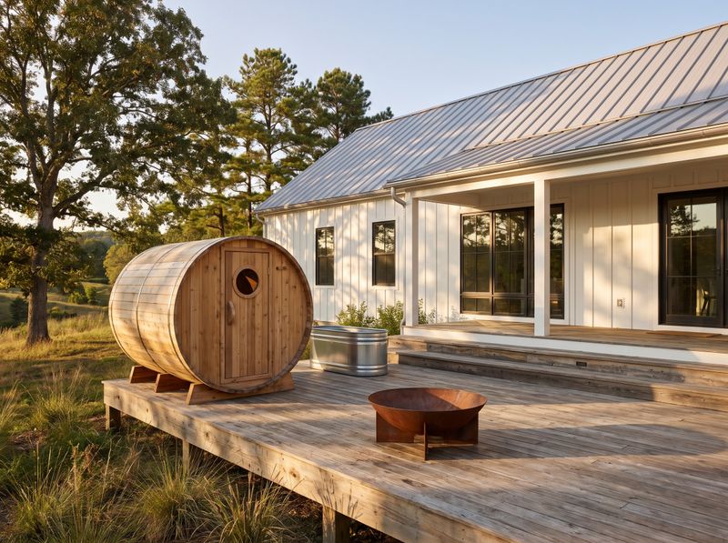 Timber Deck with Cedar Barrel Sauna