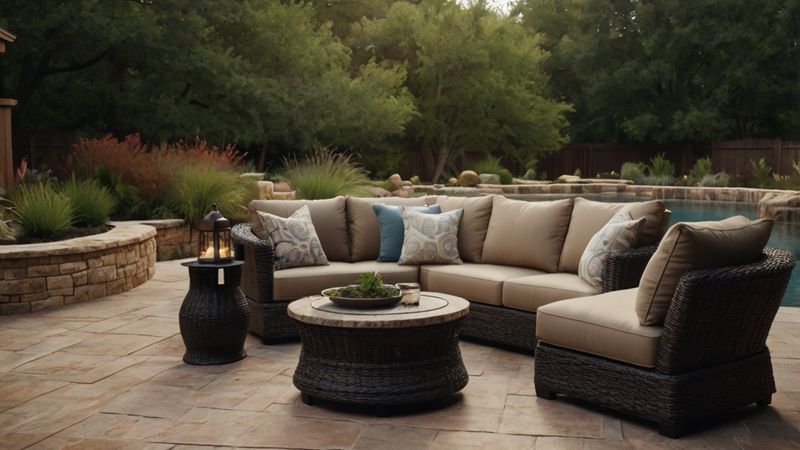 Wicker Sectional Patio by the Pool