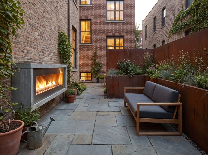 Bluestone Patio with Integrated Fire Feature