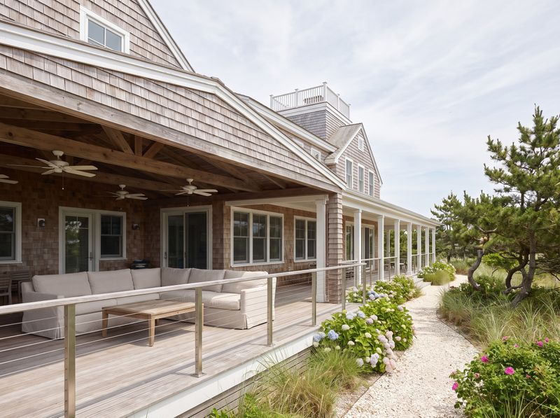 Covered Patio on Cedar Shingle Beach House