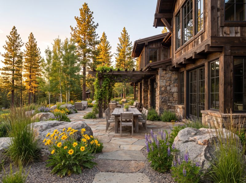 Flagstone Patio with Timber Pergola