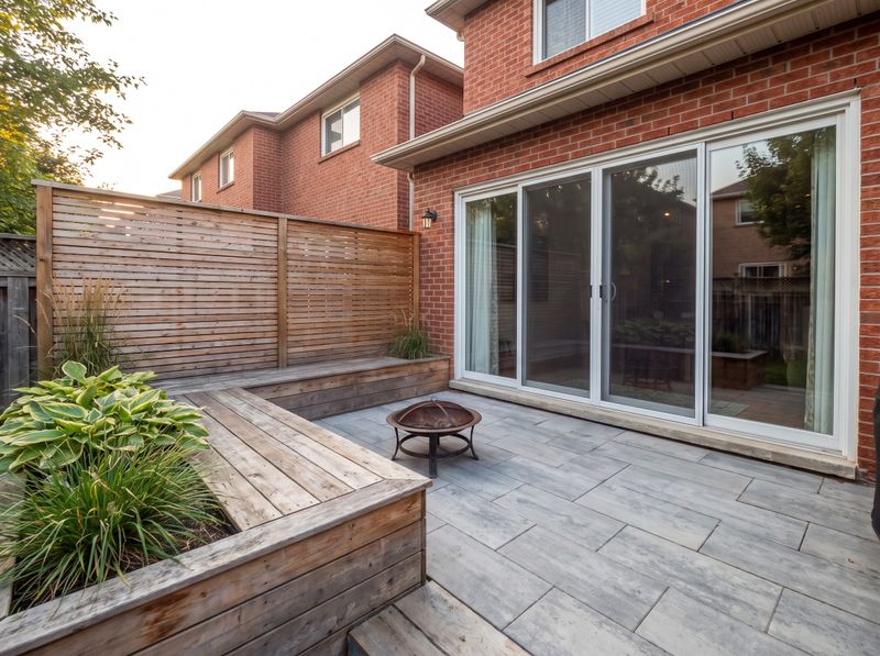 Small Patio with Slat Privacy Screen