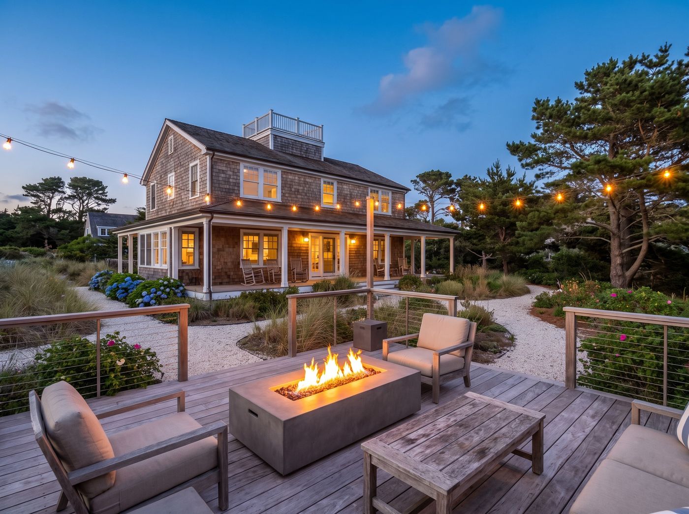 Timber Deck Featuring Concrete Fire Table