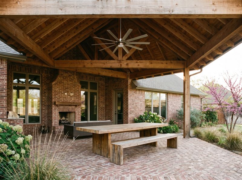 Timber Gable Roof over Brick Patio