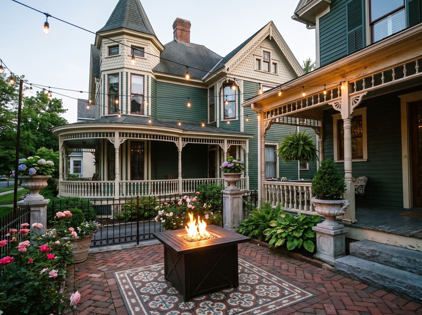 Victorian Patio with Inset Patterned Tile