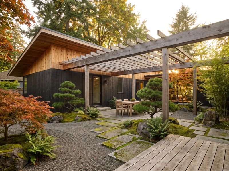 Attached Timber Pergola over Zen Patio