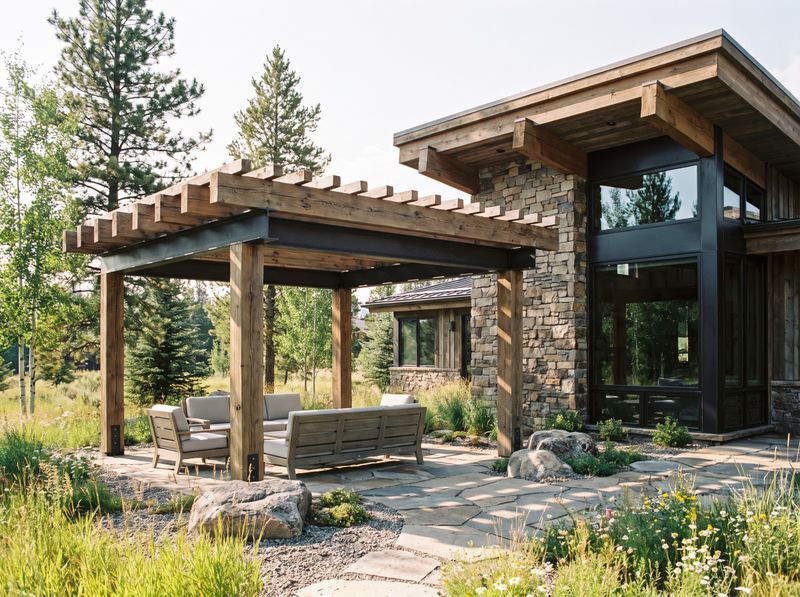 Freestanding Timber Pergola with Outdoor Lounge
