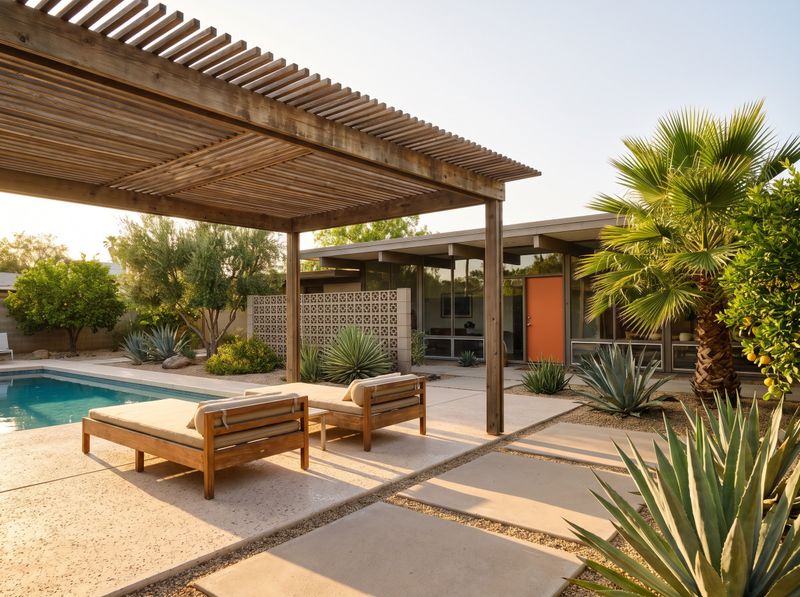 Timber Pergola Over Poolside Daybeds