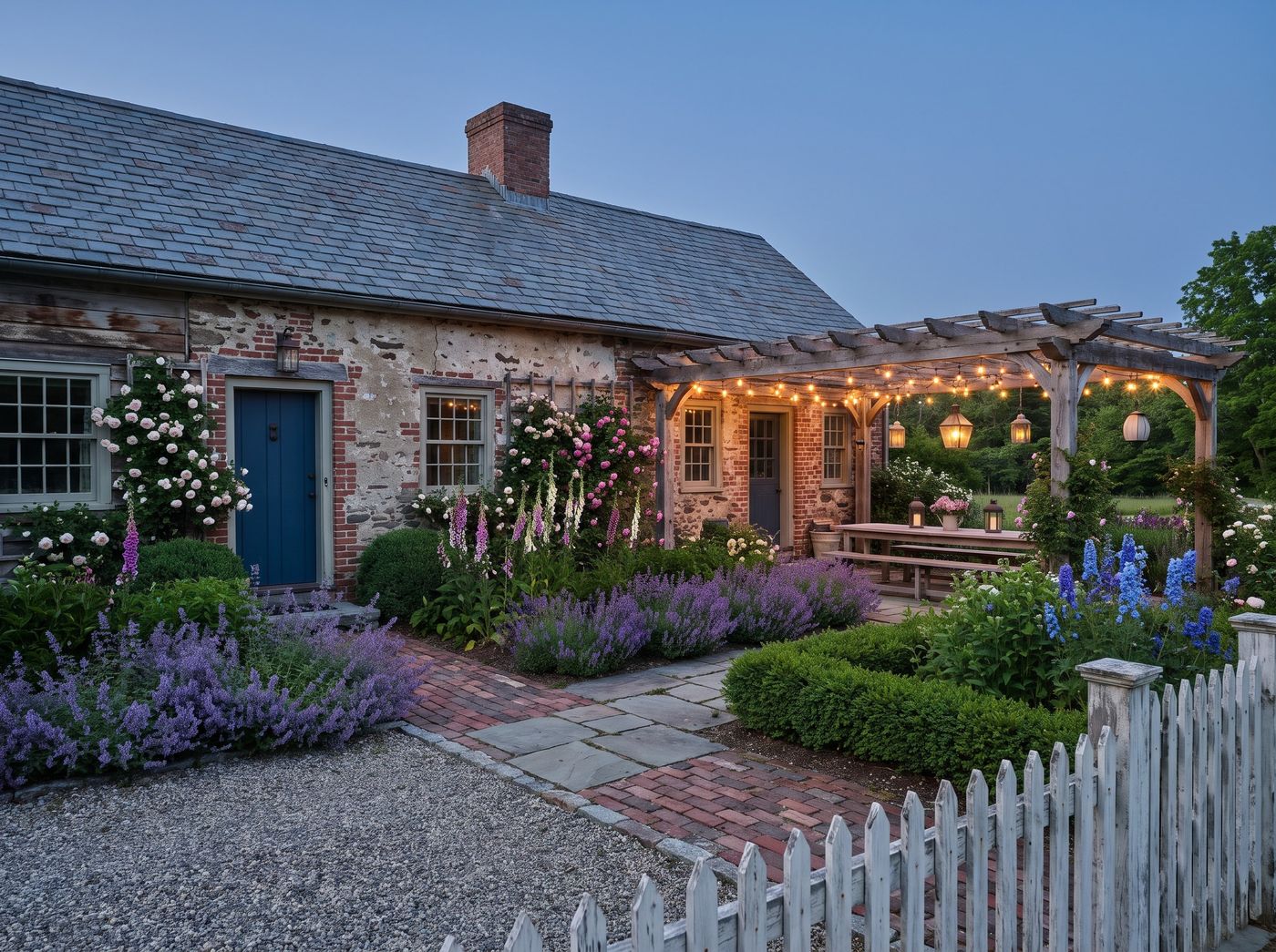 Timber Pergola with Hanging Lanterns