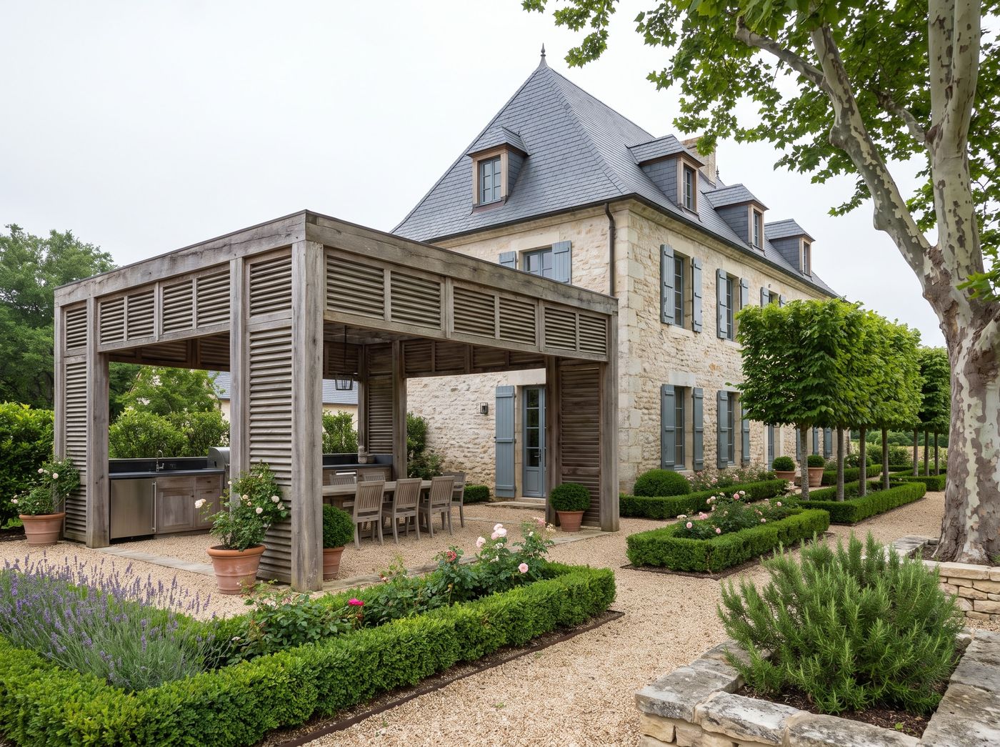 Timber Pergola with Outdoor Kitchen