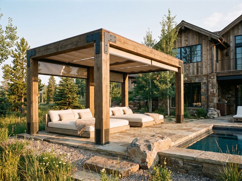Timber Pergola with Poolside Daybeds