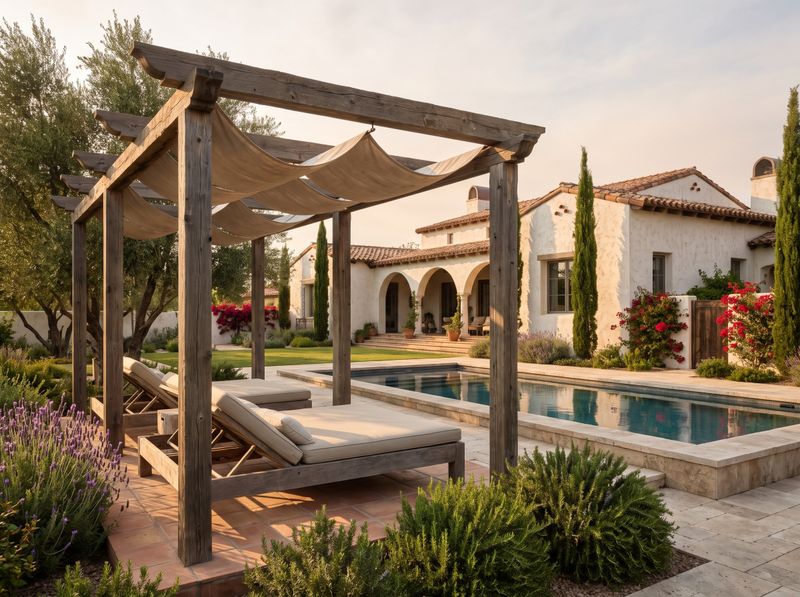 Timber Pergola with Poolside Daybeds