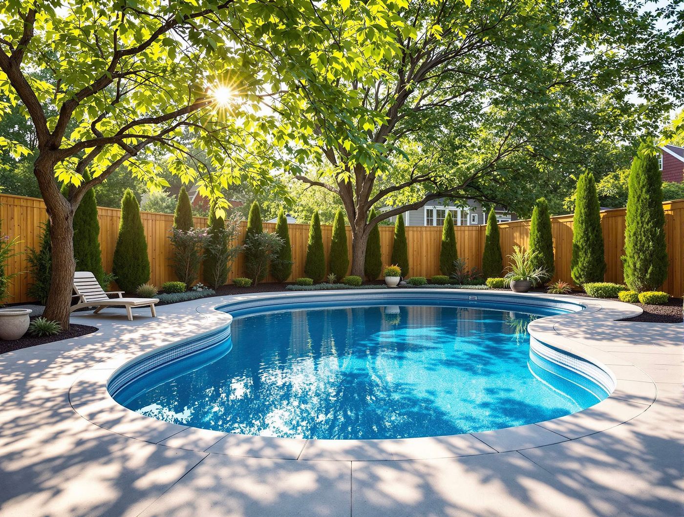 Kidney Pool Beneath a Shaded Canopy Tree