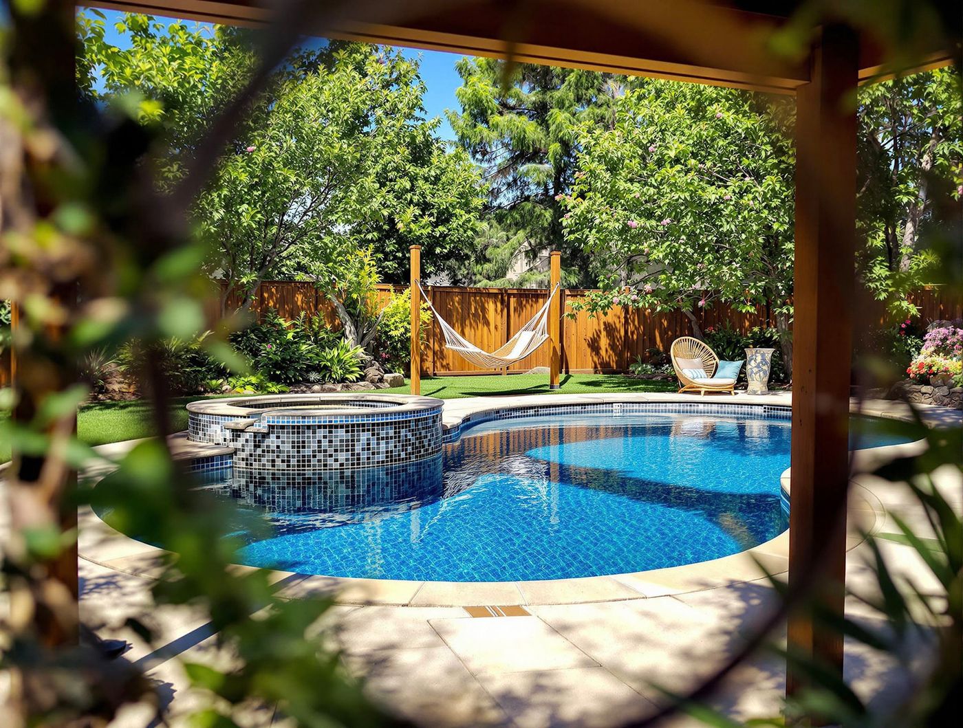 Shaded Pool Nook with Hammock