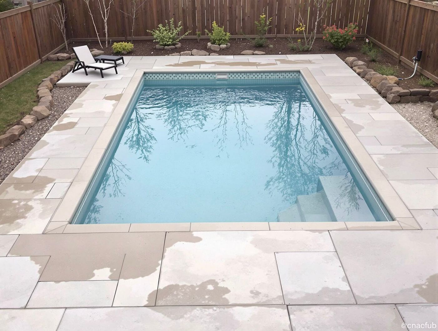 Minimalist Rectangular Pool with Steps