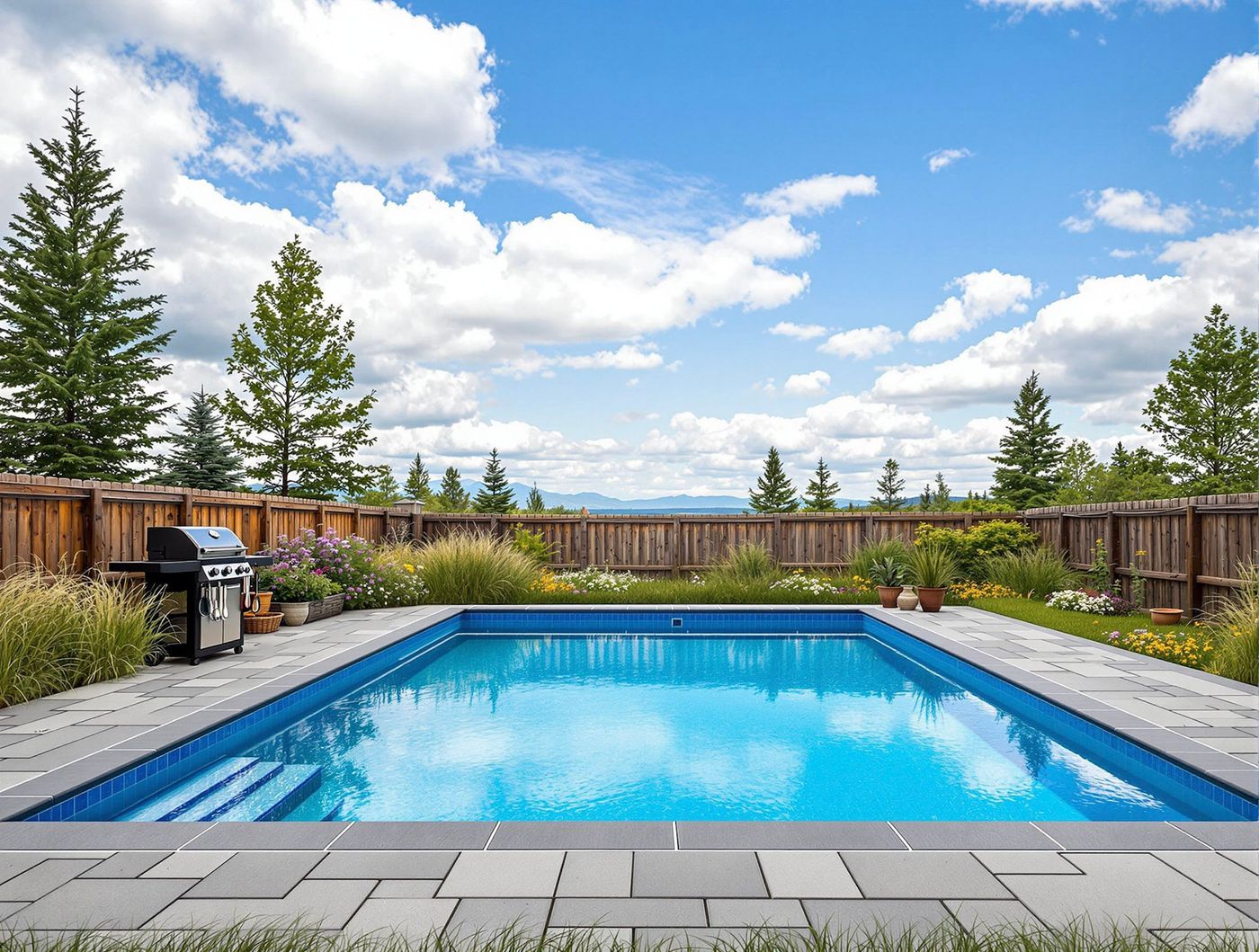 Rectangular Pool with Mountain Backdrop