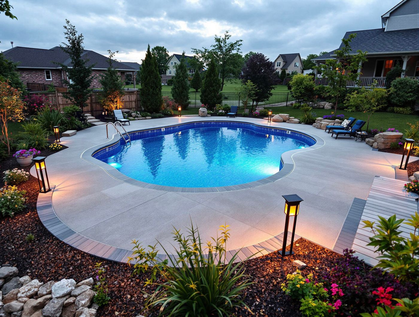 Kidney Pool with Twilight Lantern Lighting