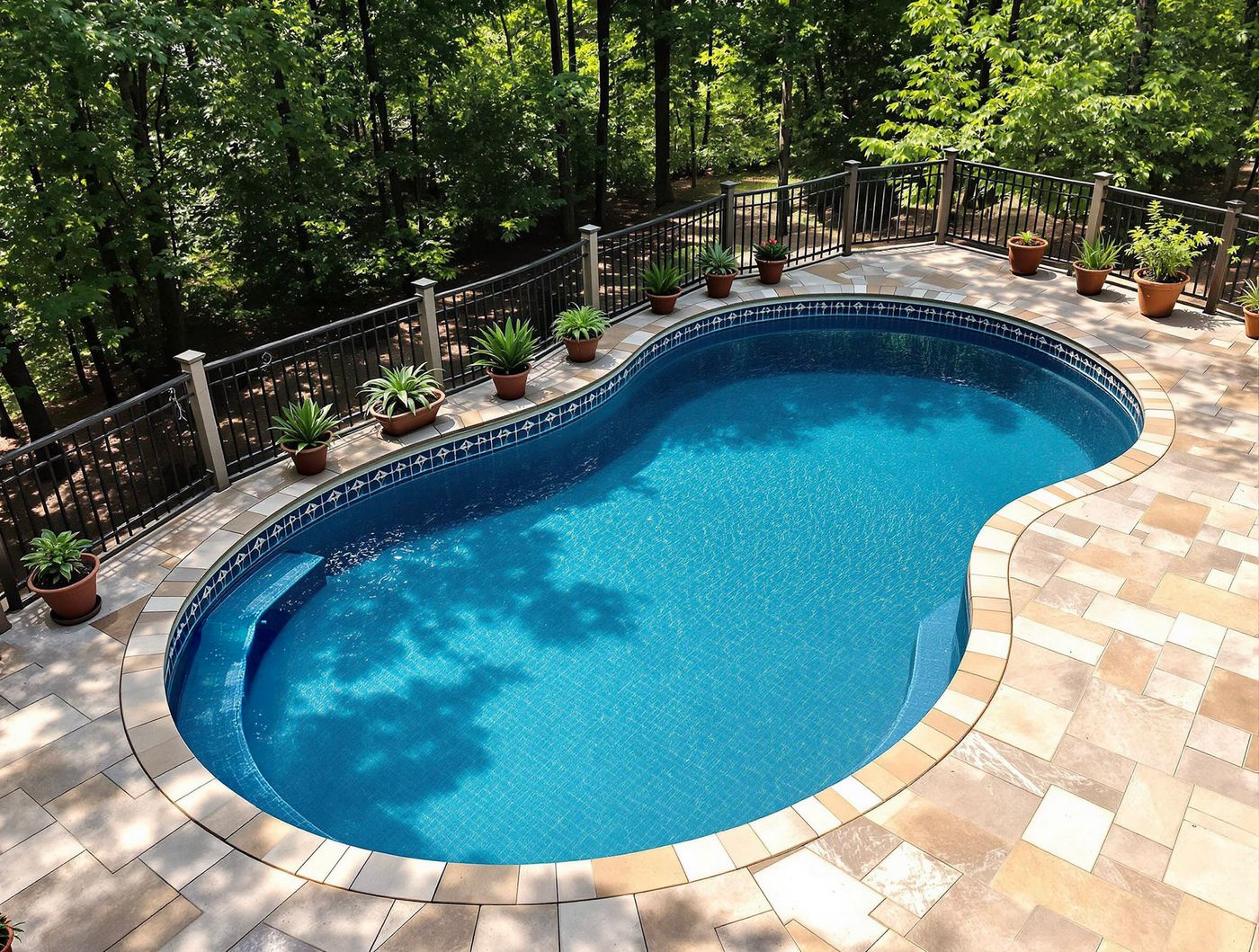 Elevated Deck Pool Overlooking Woods