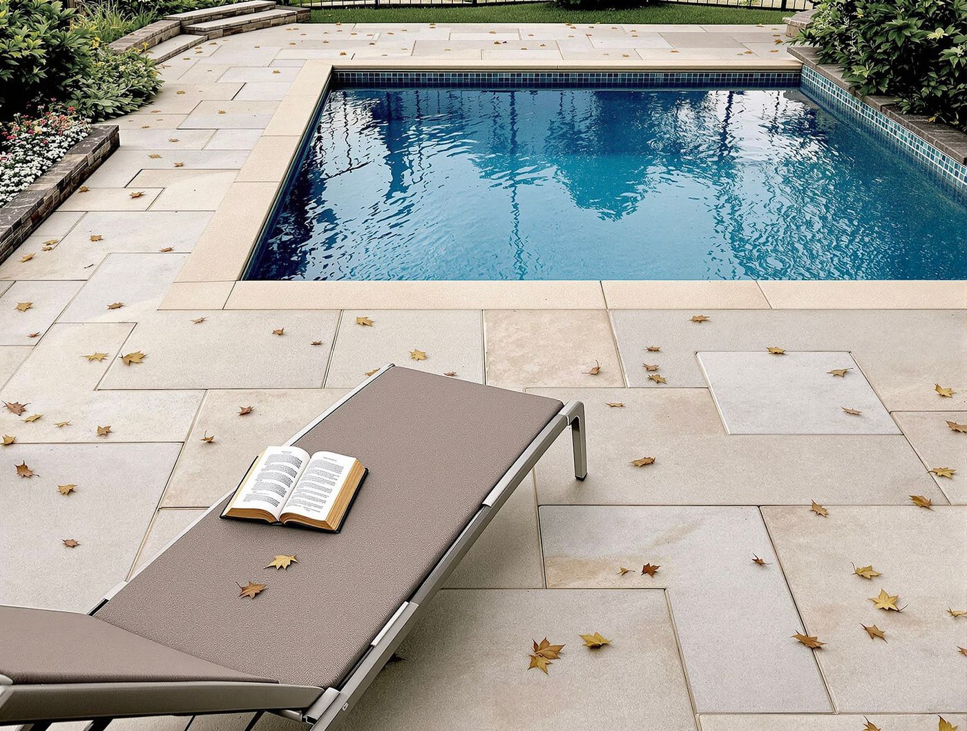 Rectangular Pool Edge with Poolside Book