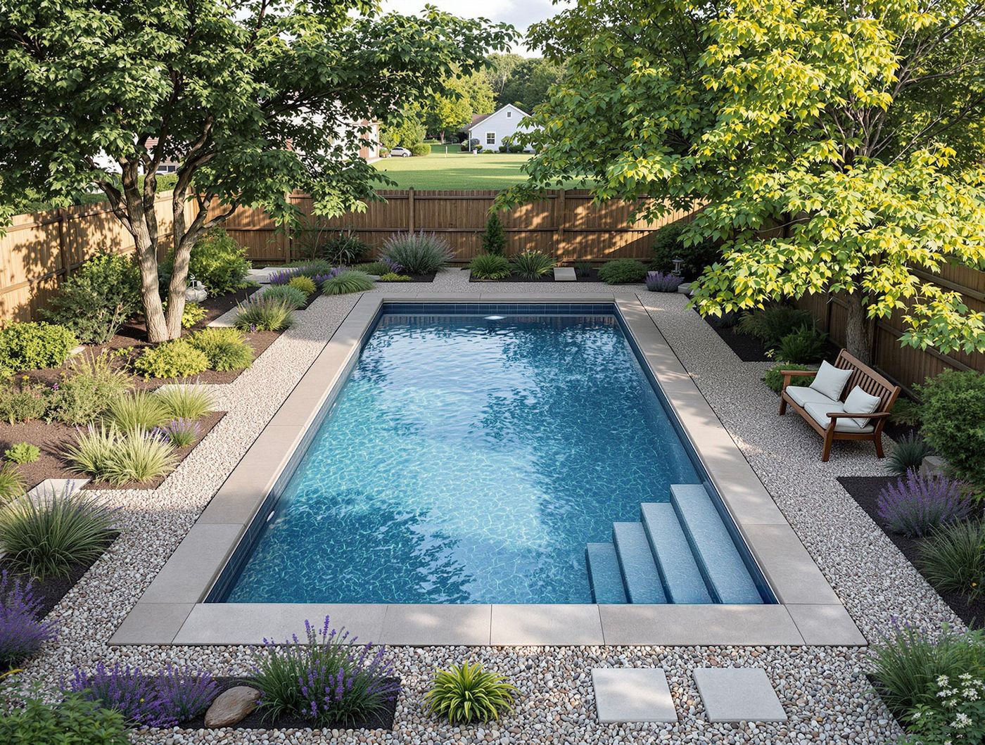 Minimalist Pool with Gravel Borders