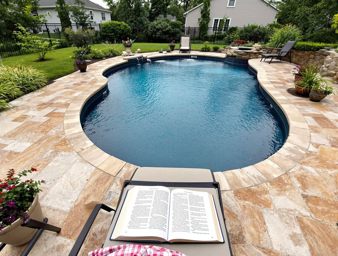 Kidney Pool with Reading Nook Lounger