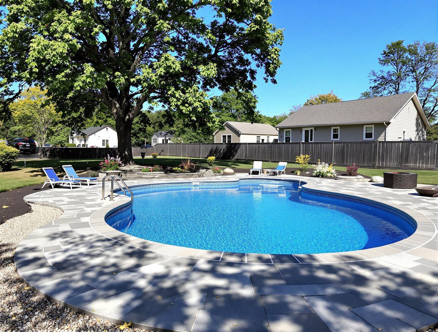 Freeform Pool Beneath Mature Shade Tree