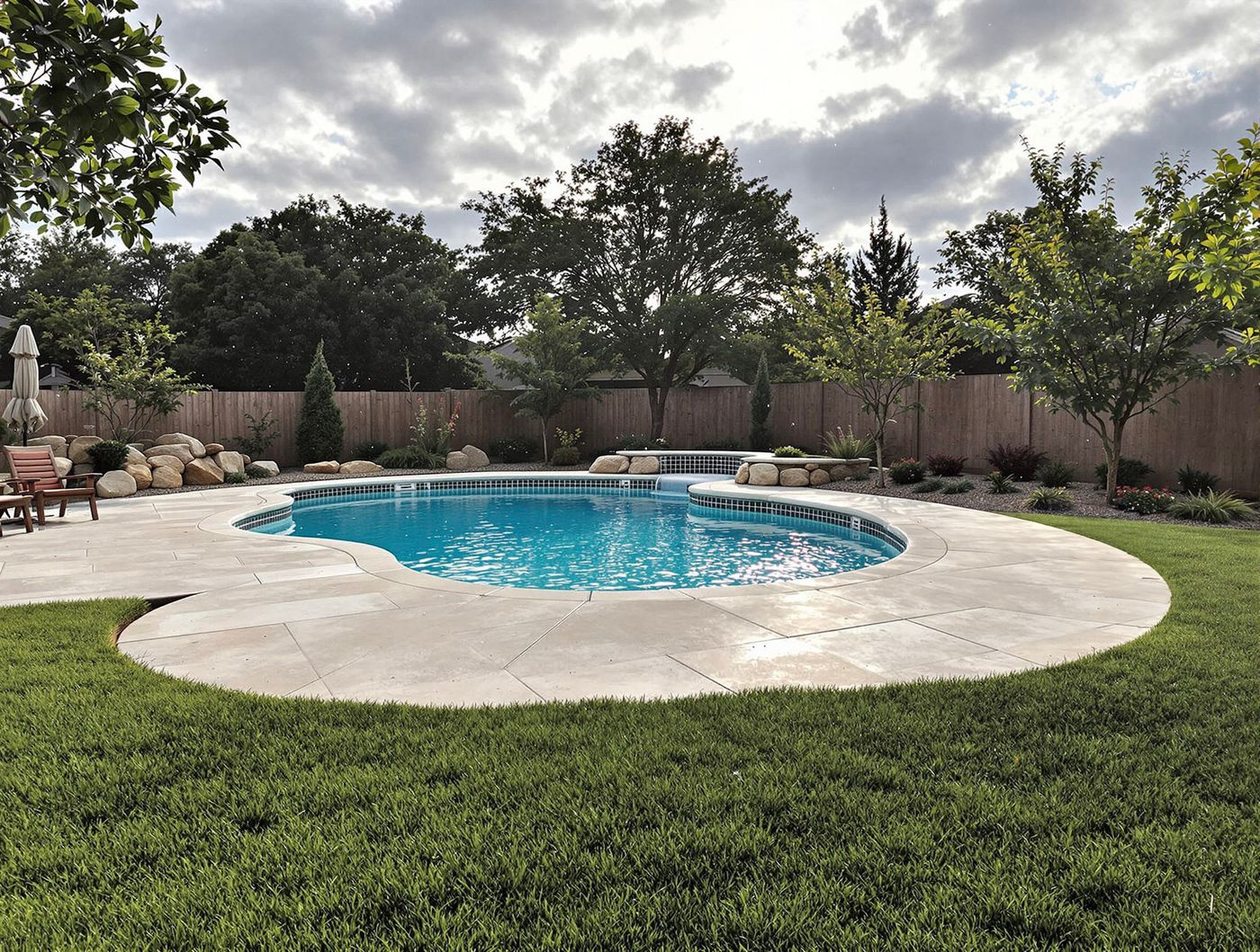 Freeform Pool with Boulder Landscaping